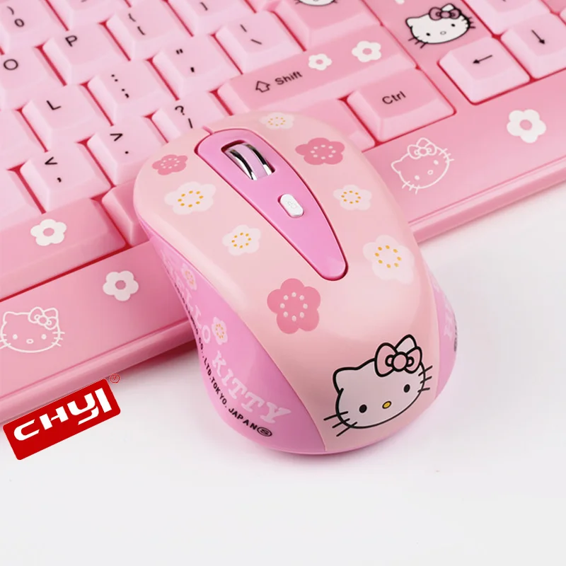 

2.4G Wireless Cute Mouse Ergonomic Silent Creative Mause Hallo Kitty Computer Mice Girl Pink Gift With Keyboard For Laptop MAC