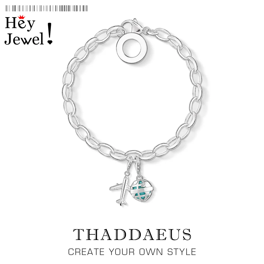 Браслет с шармами самолета и глобуса Европейское призвание ювелирные изделия