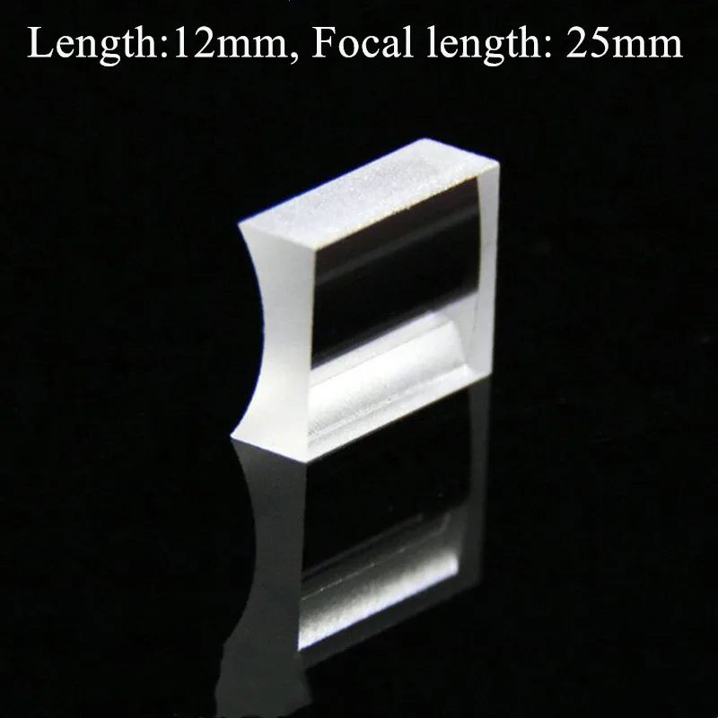Manufacturers wholesale Optical BK7 Glass 12 MM length Plano-convex Cylindrical Lens with focal length 25 MM for sale