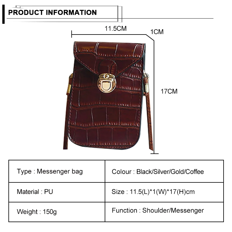 Винтажные мини сумки для мобильного телефона сумка на плечо из крокодиловой кожи