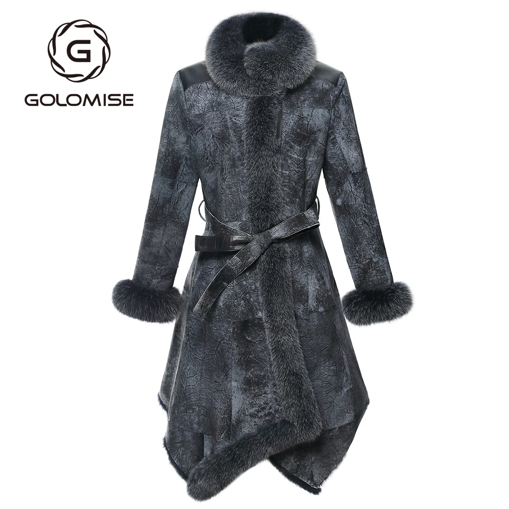 Женская дубленка из овчины Golomise куртка с подкладкой натурального кроличьего