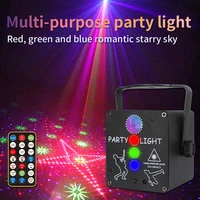 wuzstar 4 holes rgb led stage light sound activated rotating party lights star laser projector lamps for bedroom ktv decoration