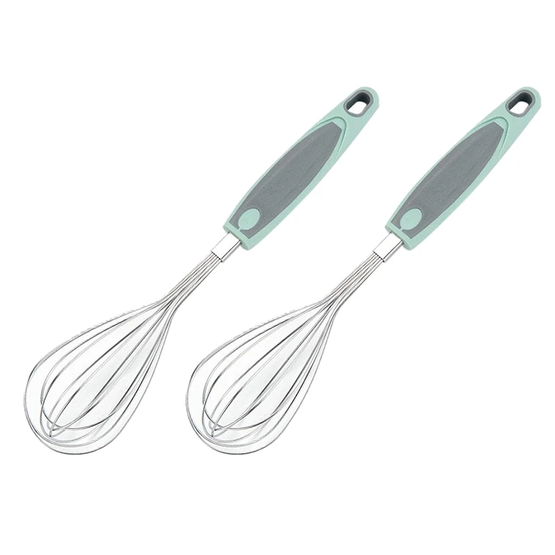 

Mixing and Dough Mixer ,Stainless Steel Whisk Egg Whisk Wire Whisk Egg Beater Soft Grip for Kitchen,Green