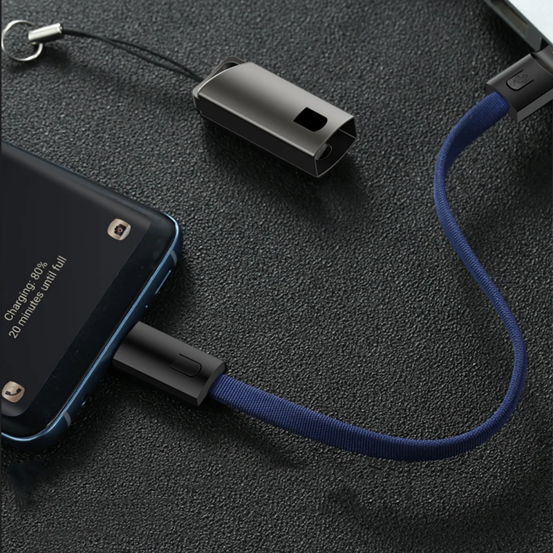 Креативный портативный кабель из цинкового сплава с брелоком для Android быстрой