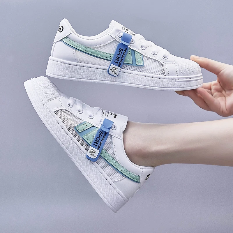 

New Women Casual Small White Shoes Fashion Breathable Walking Mesh Flat Shoes Woman Women Tenis Feminino Single Net Female Shoes
