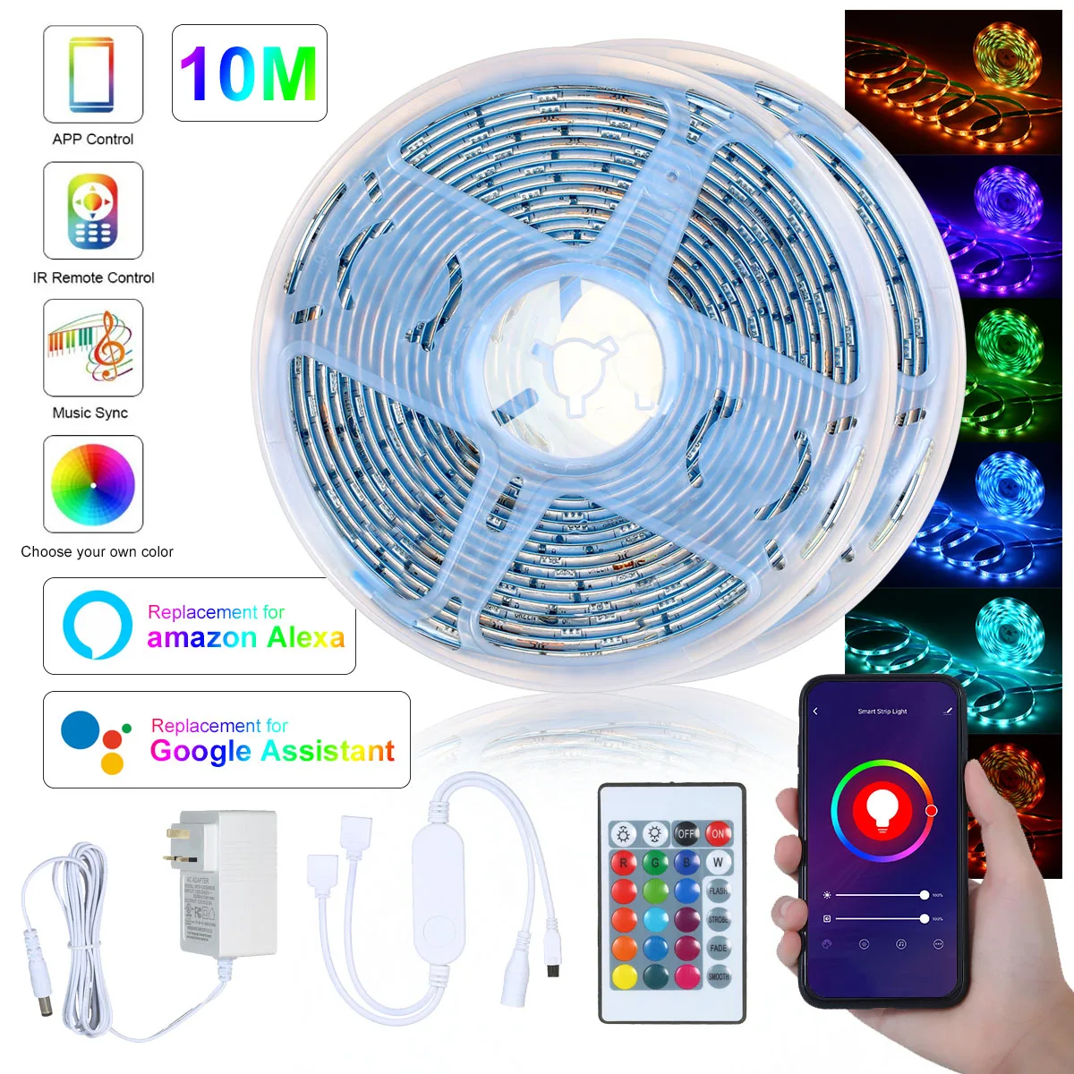 WiFi светодиодный светильник s совместим с Alexa Google Home программируемый 5050 RGB