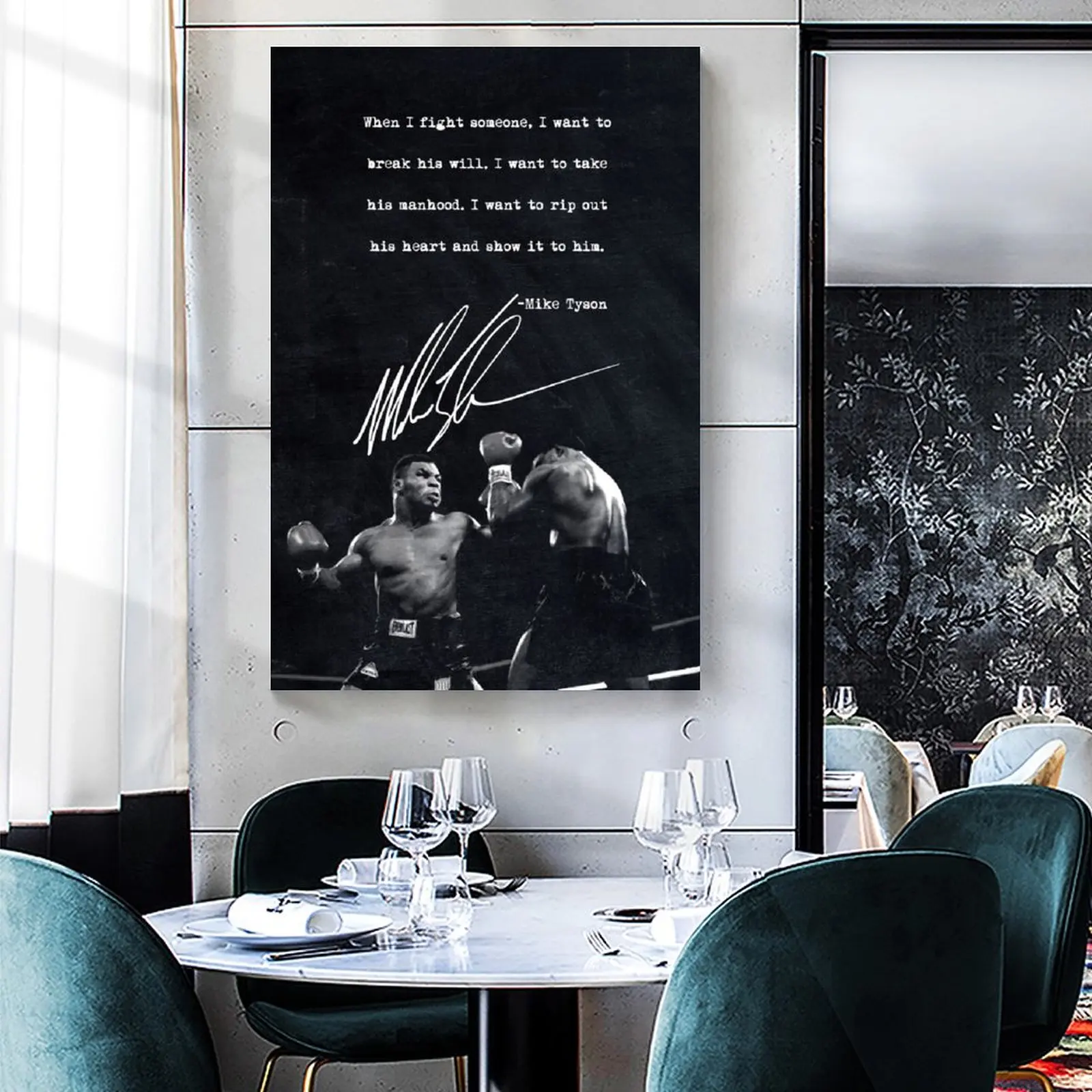 Boxing Mike Tyson Quotes Modern Poster Art Paintings on Canvas for Home Room Office Wall Decoration | Painting &amp Calligraphy