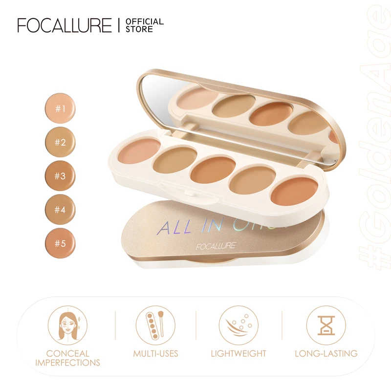 FOCALLURE 5 в 1 консилер палитра Высокий Охват легкий для всех цветов кожи лица/глаз