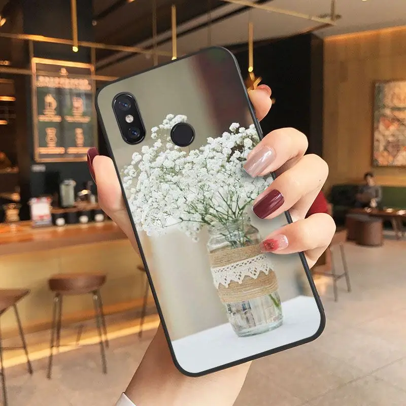 Beautiful Flower Gypsophila Back Phone Case For Xiaomi Mi 6 6plus 8 8SE 9 9SE 6X Note2 Note3 Coque Shell Cellphones