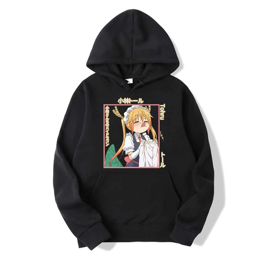 

Пуловер с капюшоном и надписью «Miss Kobayashi's Dragon Maid»