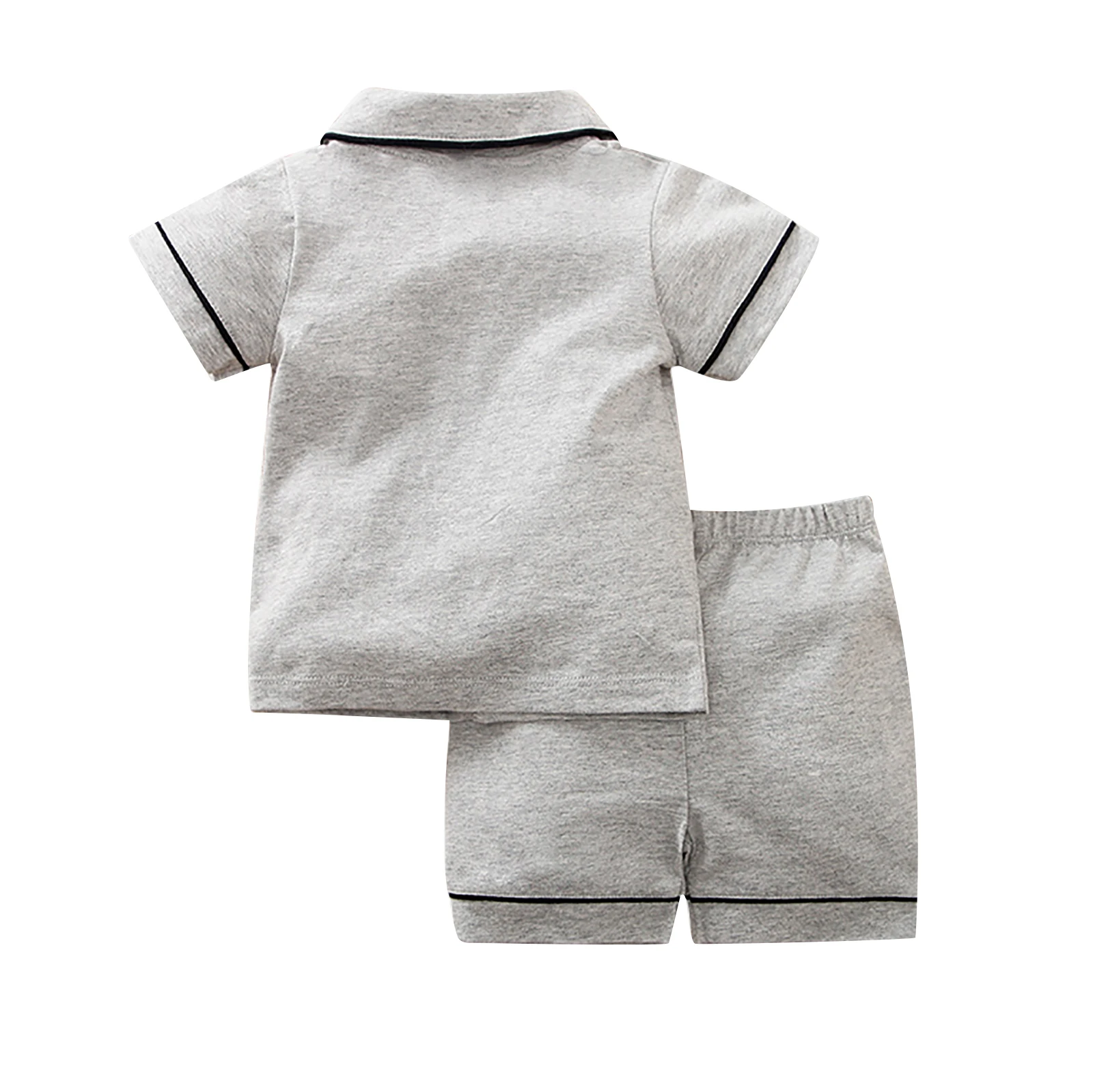 

Boys Girls Kids Pajama Sets pure color cotton short Sleeve Tops With Shorts Toddler Baby Sleeping Clothes Pijamas Sleepwear