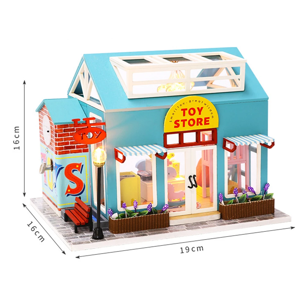 

DIY 3D Handmade Dollhouse Wooden House with LED Miniature Furniture Kit Building Kits Casa LED Toy Kid Gift Dollhouse Gifts1pc