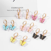 2021 bohemia small fresh sweet colorful earrings new korean color acrylic girl earrings womens pendant jewelry wholesale