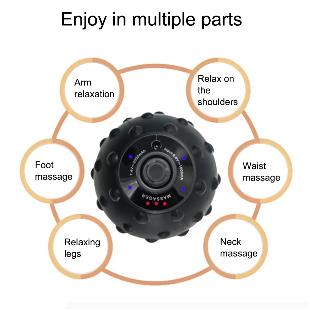 Вибрирующий Массажный мяч электрический массажный ролик фитнес-мяч для снятия