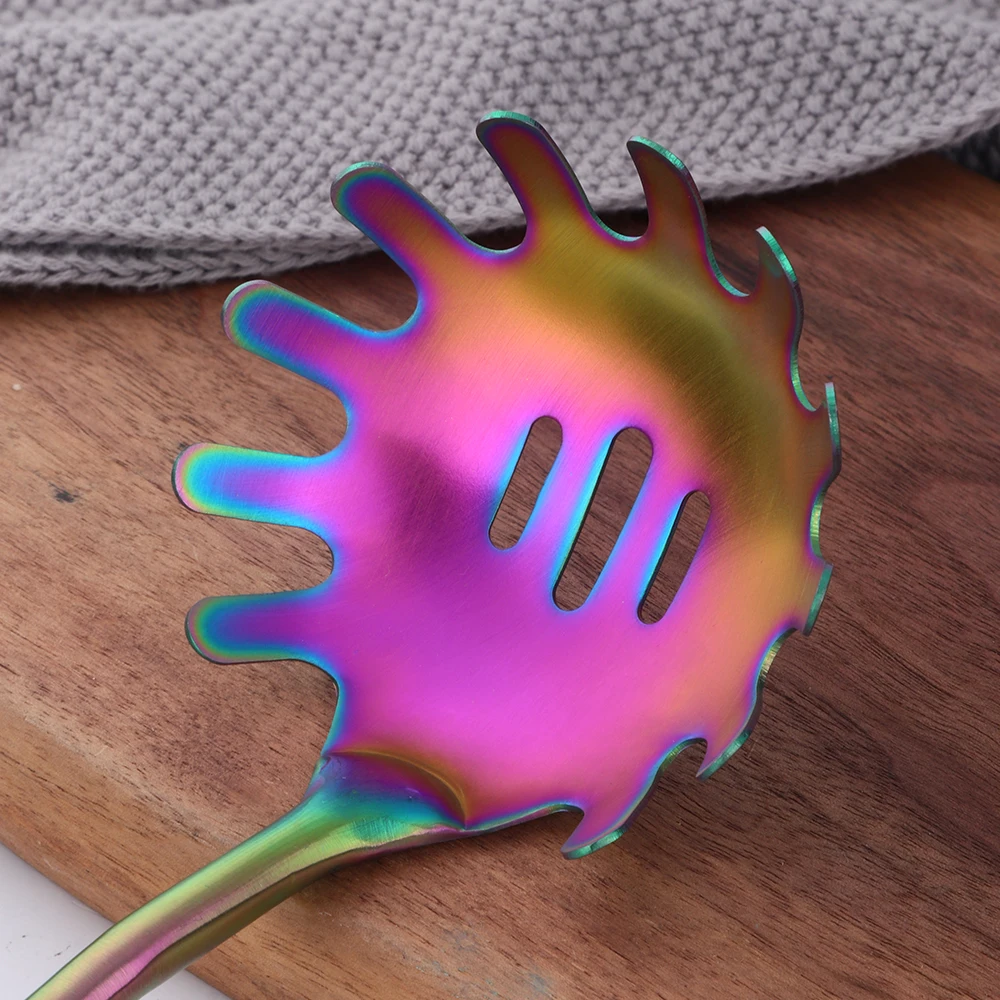 1 шт. Радужная кухонная утварь из нержавеющей стали с держателем набор кухонных