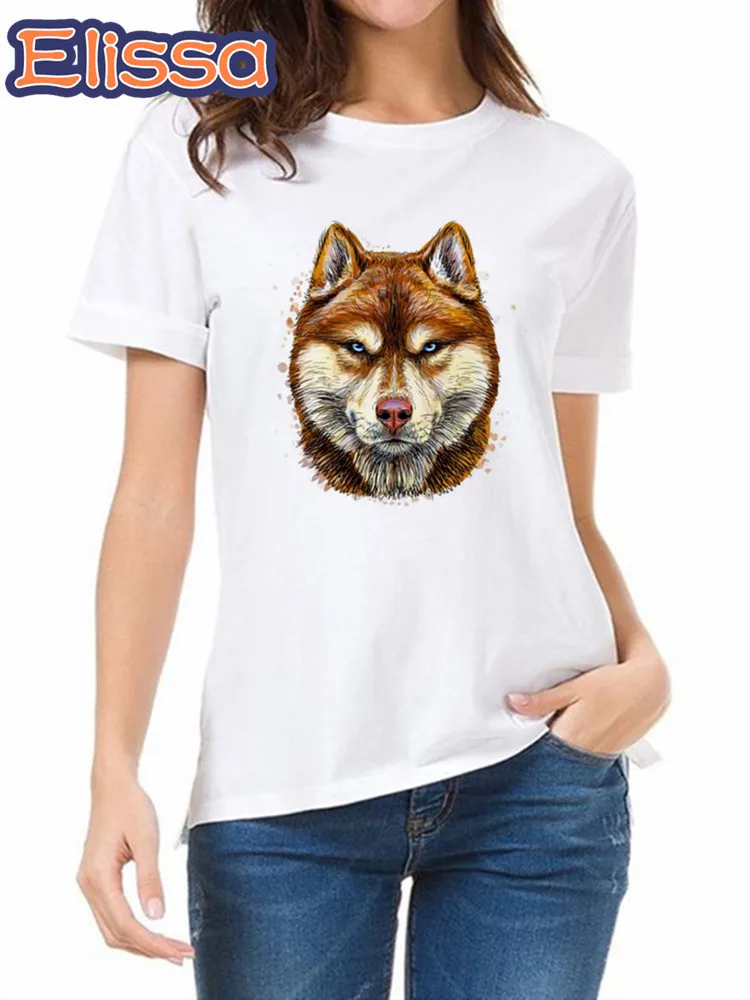 

Funny hipster cool wolf Print Tshirt Girl Harajuku Casual White Tops Tees Summer Female T-Shirt Anime Short Sleeve,Drop Shipping