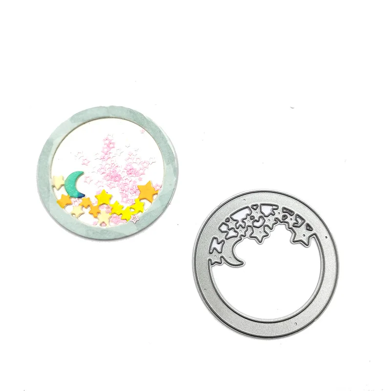

Julyarts Circle Frame Star Moon Cutting Dies 2020 Die Cut For Scrapbooking/Photo Album Stamps Decorative Embossing DIY Cards