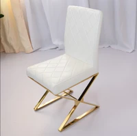 stainless steel fashionable simple modern dining table chair high grade western restaurant leather art chair