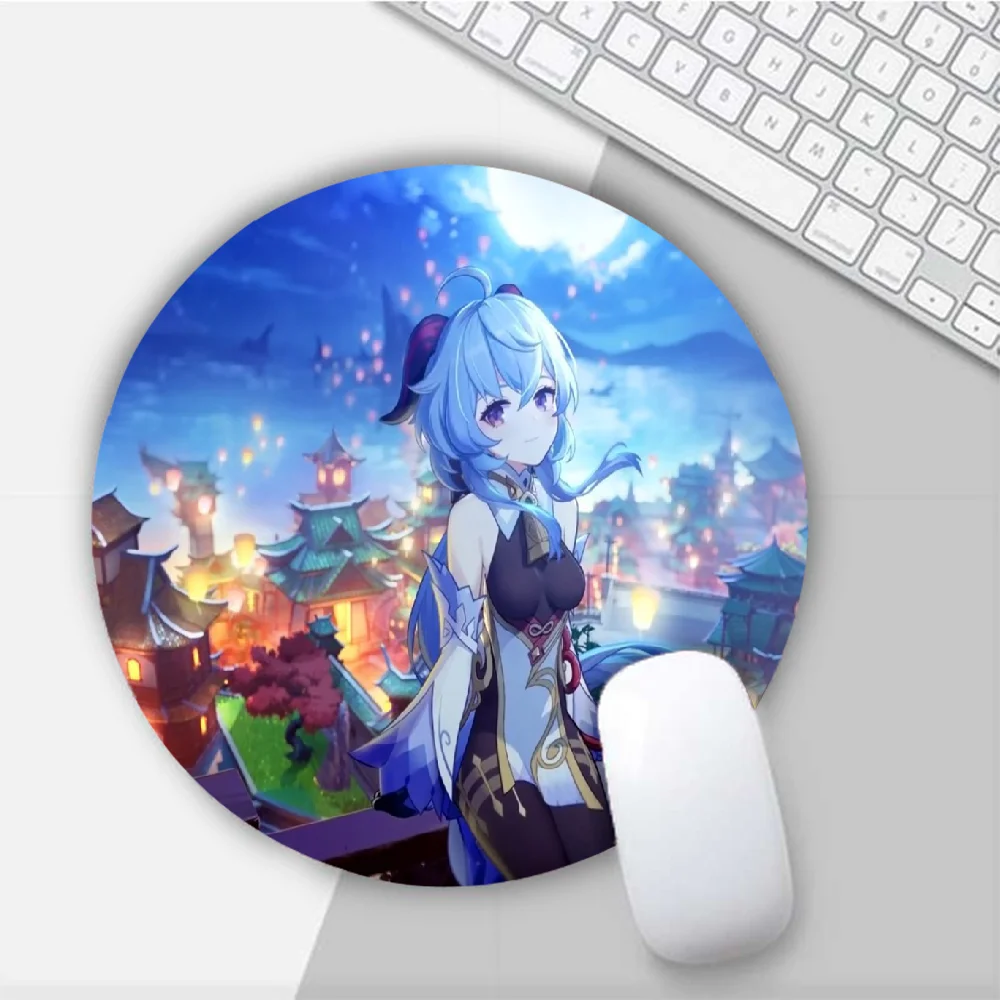 

Genshin Impact Ganyu Round Mouse Mat Gaming Mouse Pad For PC Laptop Notebook 20x20cm Gamer Desk Pad