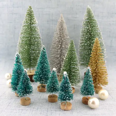 3,5-16 см искусственная Мини Рождественская елка снег мороз маленькая сосновая елка DIY Поделки настольное украшение