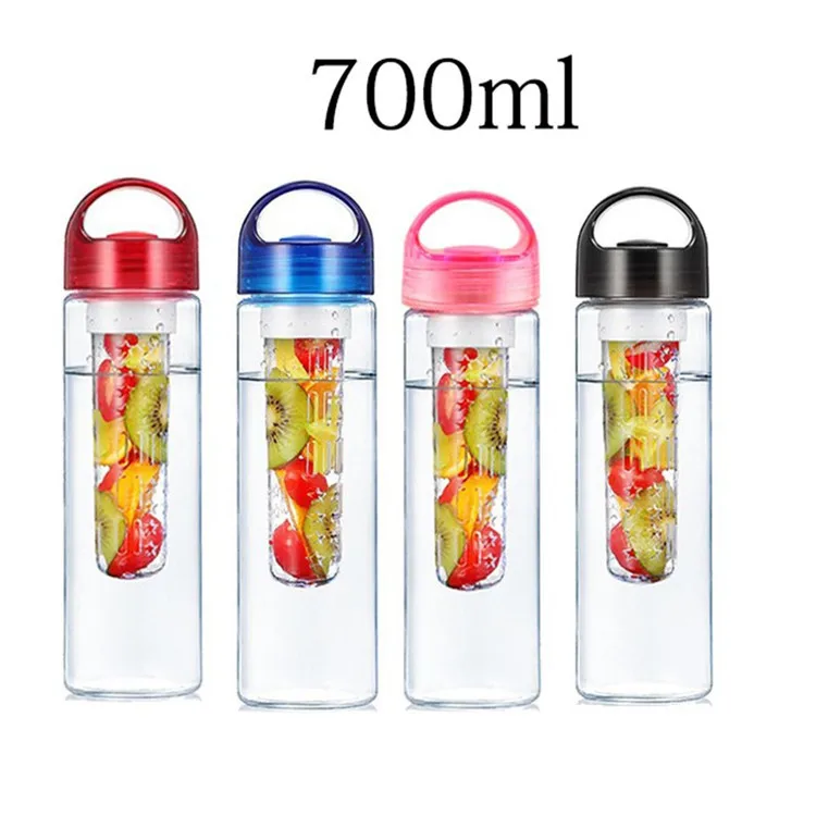 

700ml BPA Free Fruit Infuser Juice Shaker Sports Lemon Strawberry Water Bottle Mug Glass Cup Tour Hiking Portable Climbing Camp