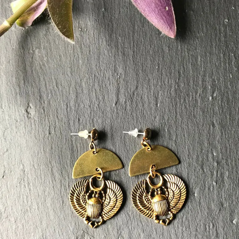 Серьги в форме жука ювелирные изделия виде ара энтомолога насекомых Кристальные