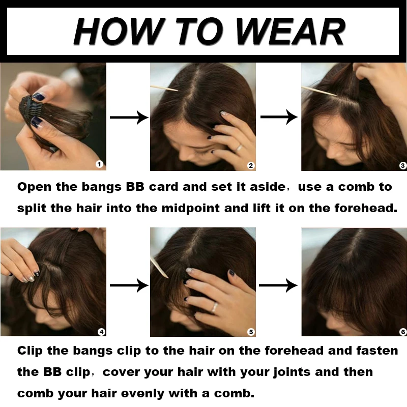 

XUANGUANG 4 Colors Neat Air Bangs Hair Piece With High Temperature Synthetic Hair Bangs 2 Styles For Choose