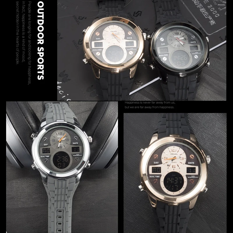 

Brand Top Luxury Quartz Watch Men Fashion LED Digital Wristwatch Mens Sport Casual Watches Masculino Reloj Hombre1273