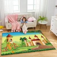 2021 top brand childrens rug flannel non slip educational carpet castle dessert castle rainbow childrens decorative carpet