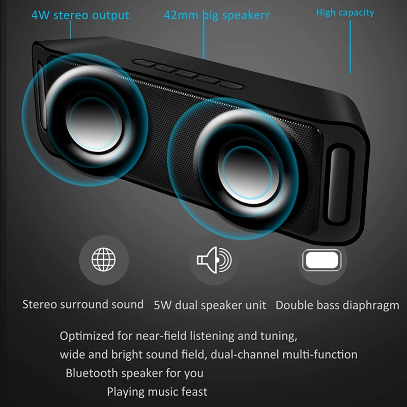 2019 LIGE Новая беспроводная Bluetooth колонка Портативная сабвуфер стерео открытый