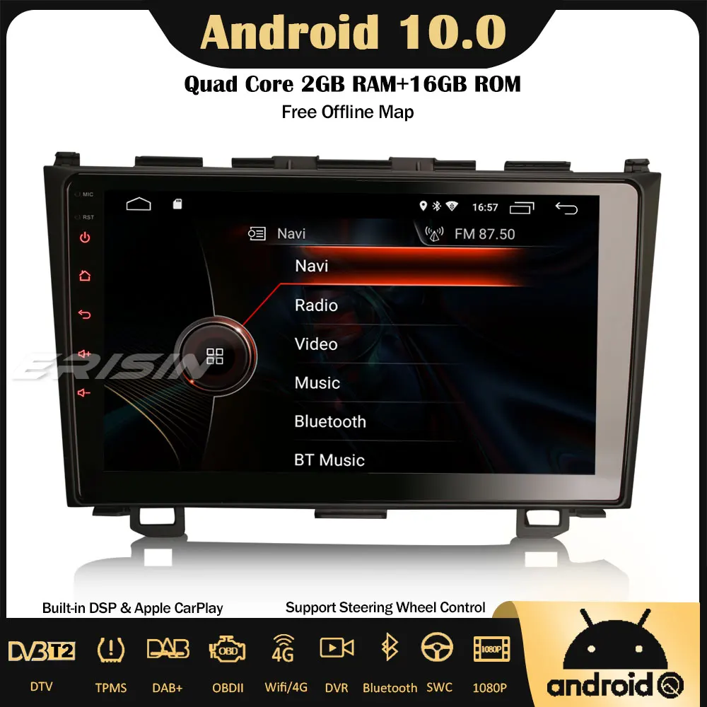 Erisin 4299 9 &quotAndroid 10 0 автомобильное Стерео Авторадио DAB + CarPlay GPS TPMS OBD Wifi Navi USB 4G DVR Bluetooth