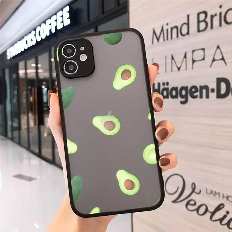 

avocado Phone Cases matte transparent For iphone 7 8 11 12 plus mini x xs xr pro max cover