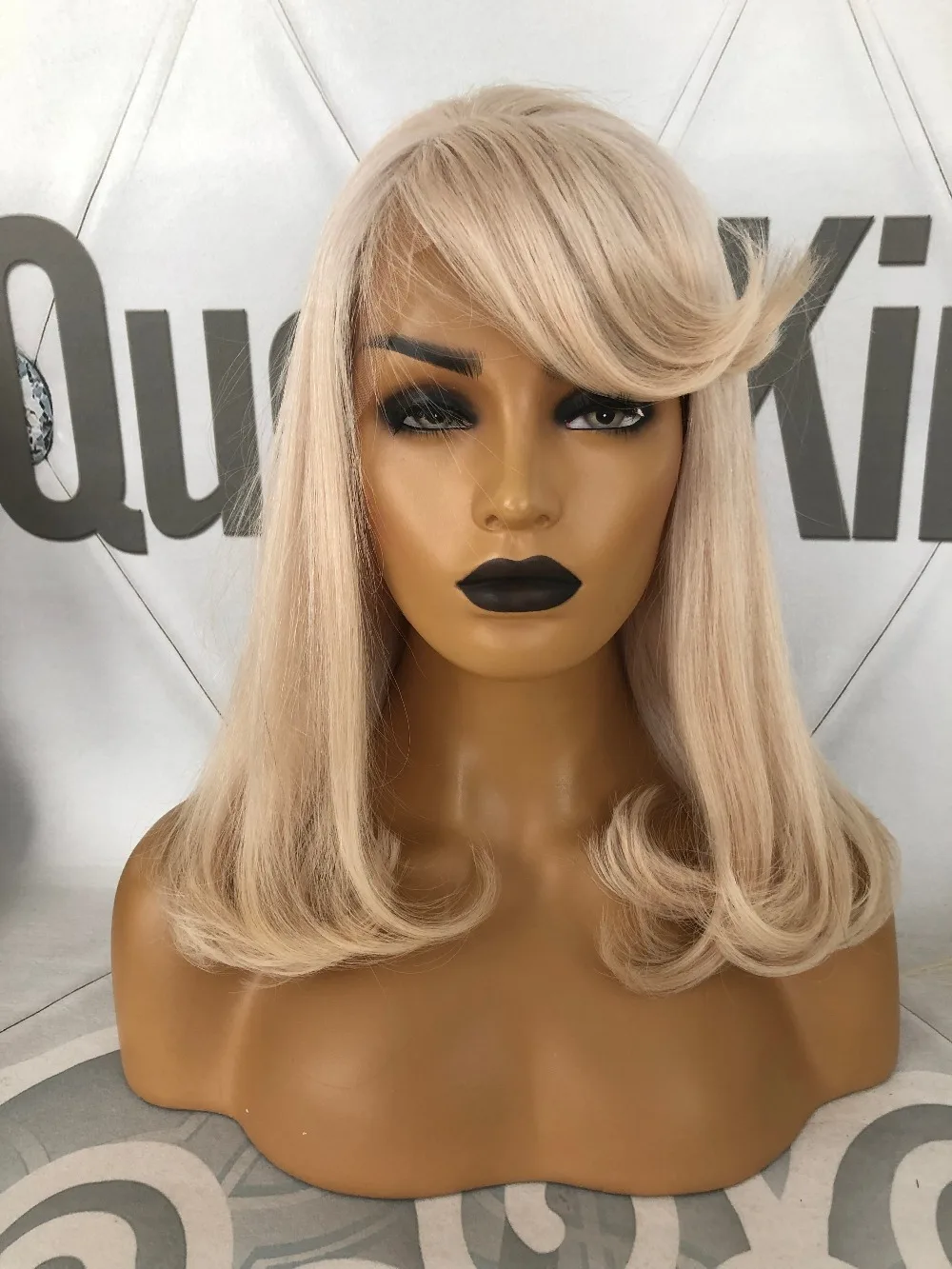QueenKing парик для волос на кружеве 180%#60 цветов парик для Боба шелковистые прямые волосы часть предварительно сорванные бразильские человеческие волосы remy