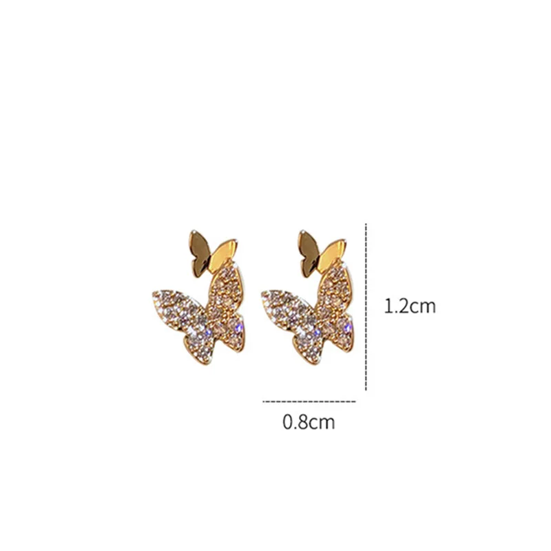 

2020 Fashion Elegant Crystal Butterfly Clip Earrings For Women No Piercing Fake Cartilage Cute Statement Korean Earring Gifts
