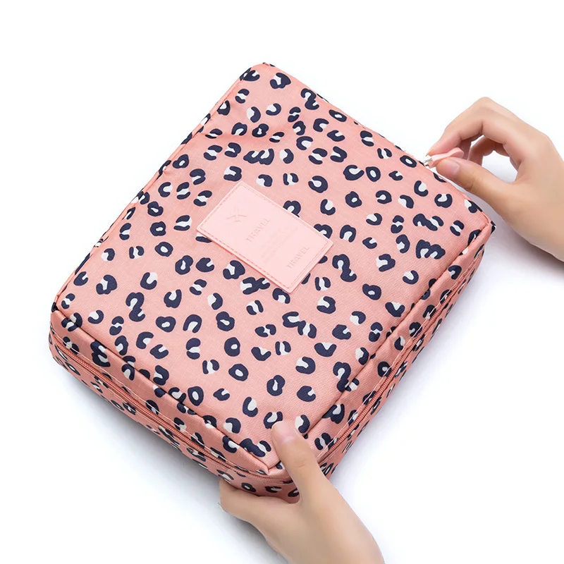 Pink Leopard Женский кошелек, сумочка-органайзер, милые сумки для макияжа, брендовые кисти для макияжа, сумочка для туалетных принадлежностей, мужские косметички, дорожная косметичка - Цвет: Pink Leopard