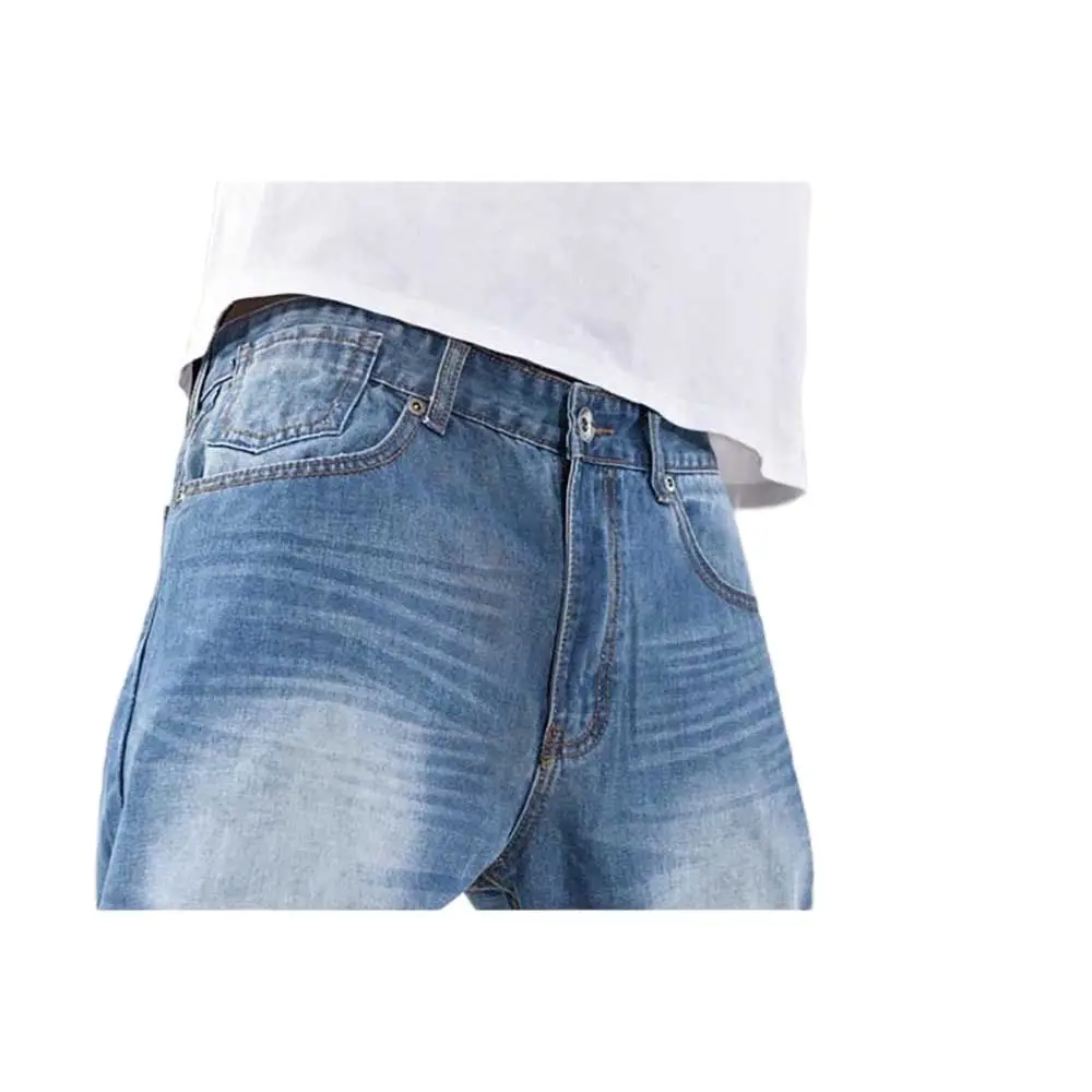 Широкие брюки прямые мужские джинсы шаровары Хип хоп Denim Joggers Брюки Свободные
