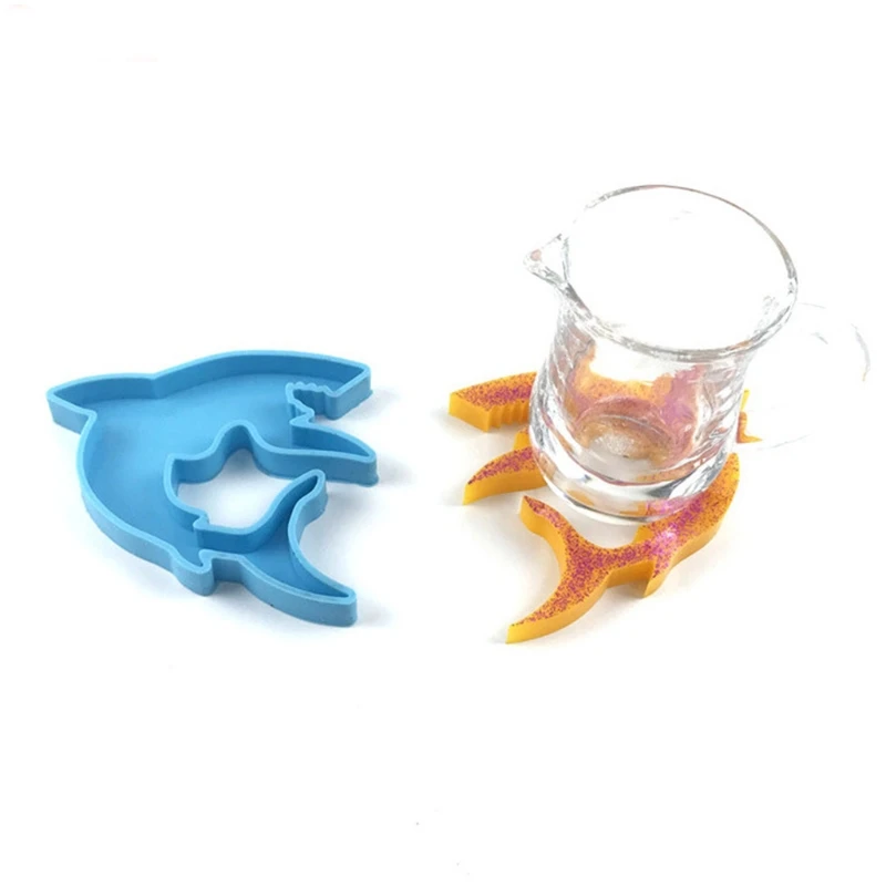 

2021 New Fish Shape Coaster Epoxy Resin Mold Cup Mat Silicone Mould DIY Crafts Decor Mold