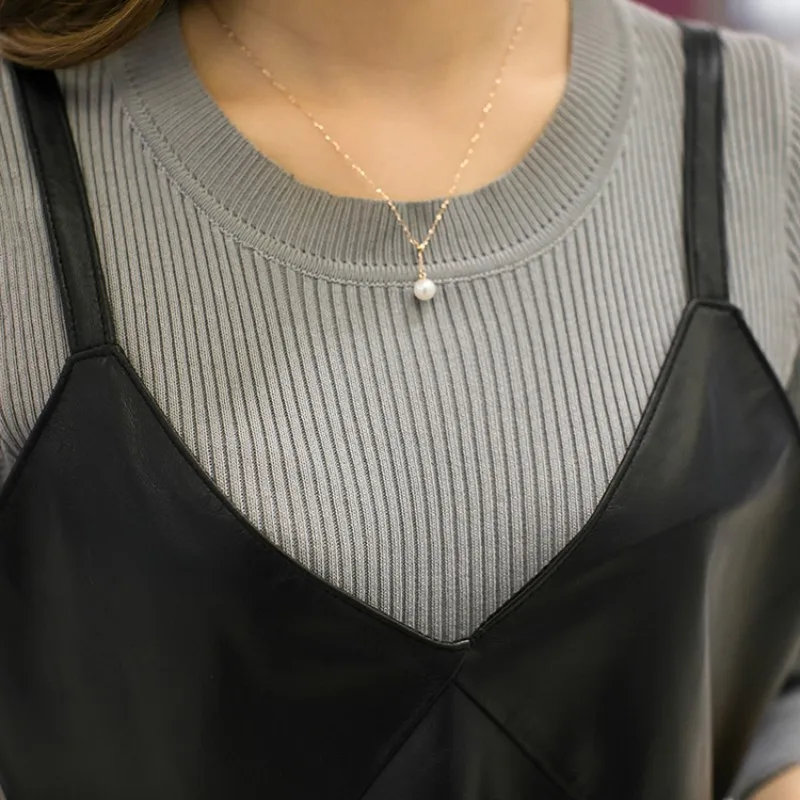 

Women Kawaii Slim Fit Outwear Straps Vest V Neck Ruffles Short Ladies Waistcoat High Quality Sheepskin Genuine Leather Vest Tops