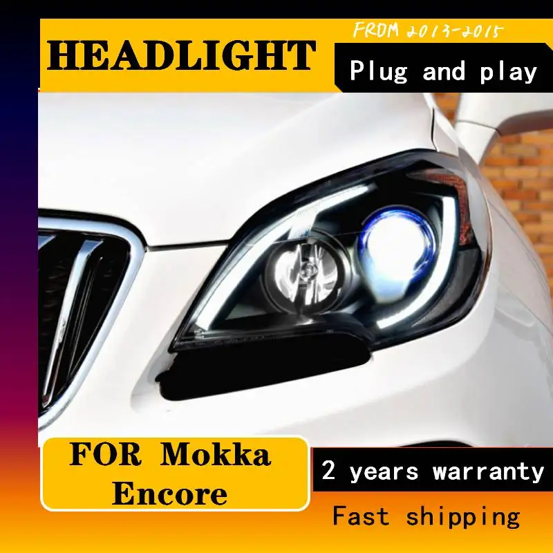 Car Styling For Opel MOKKA 2013-2015 Head Lamp For Buick Encore LED Headlight DRL Lens Double Beam Bi-Xenon Auto Accessories