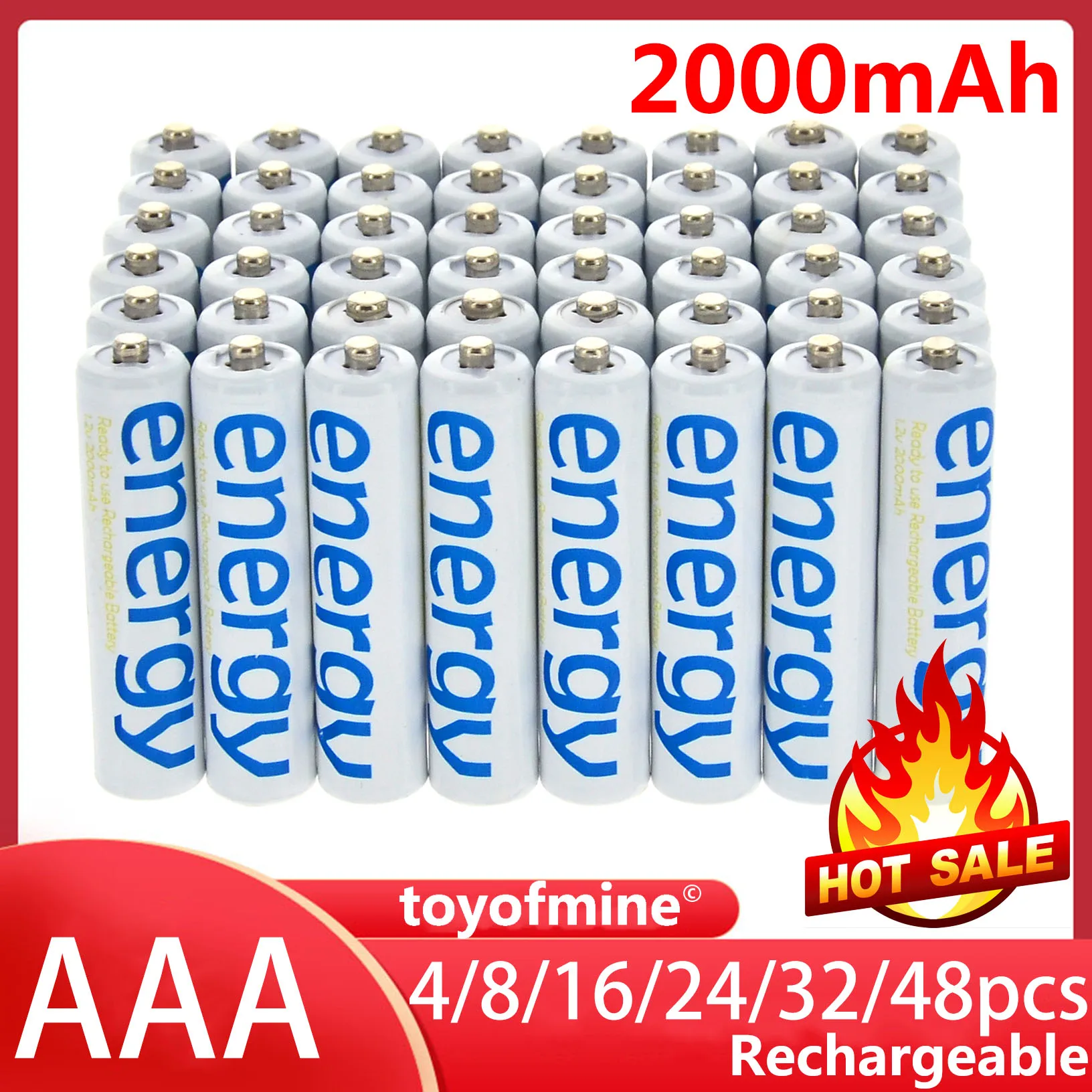 4/8/16/24/32/48 шт 3а 2000mAh 1 2 V AAA Ni MH аккумулятор белая батарея для RC MP3|Перезаряжаемые