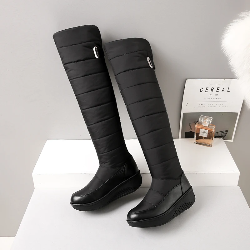 Plus size 35-44 NEW Snow boots women fashion keep warm winter boots round toe platform knee high boots female shoes g873