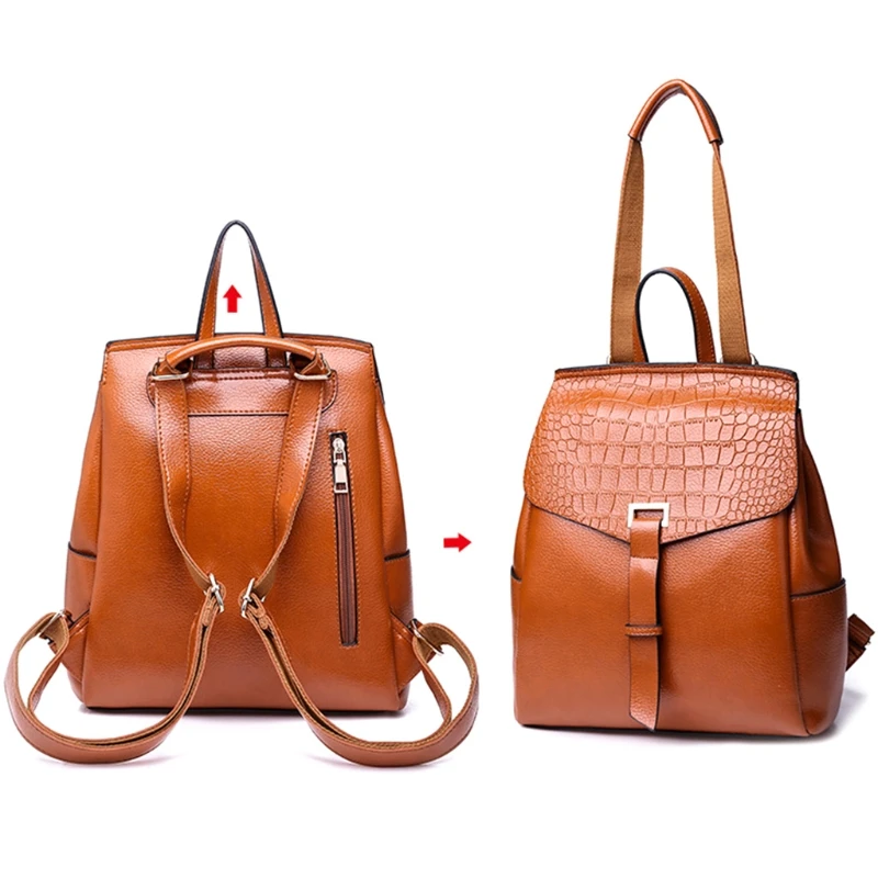 

New Fashion Women Leather Stone Pattern Backpacks Travel Rucksack School Bag for Teenage Girls Shoulder Bags Bookbag 2018