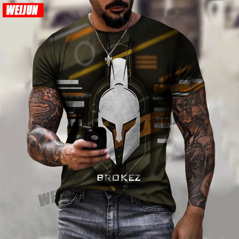 

2021 new Summer 3D printing Spartan summer T-shirt men three-way Sparta shirt 3D printing T-shirt
