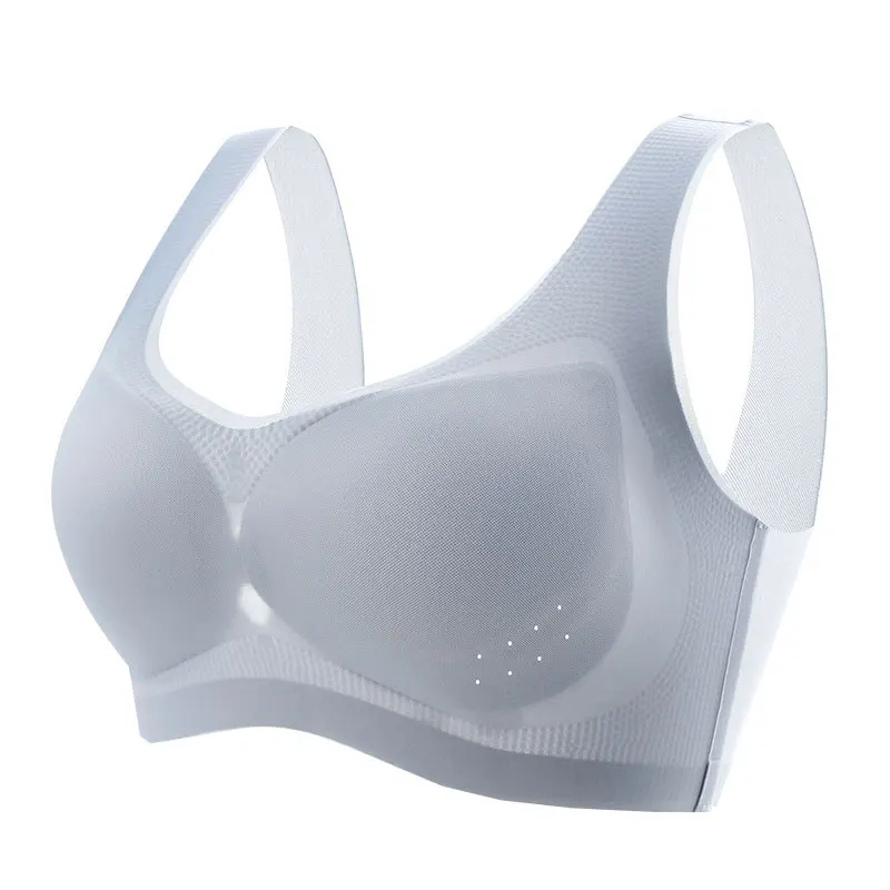 

Breathable underwear women's sports sleep beauty vest-type large size bra without rims gathered sports bra