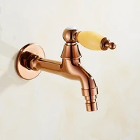 rose gold washing machine faucets solid brass jade single cold wall mounted g12 g34 bibcock outdoor garden mop pool taps