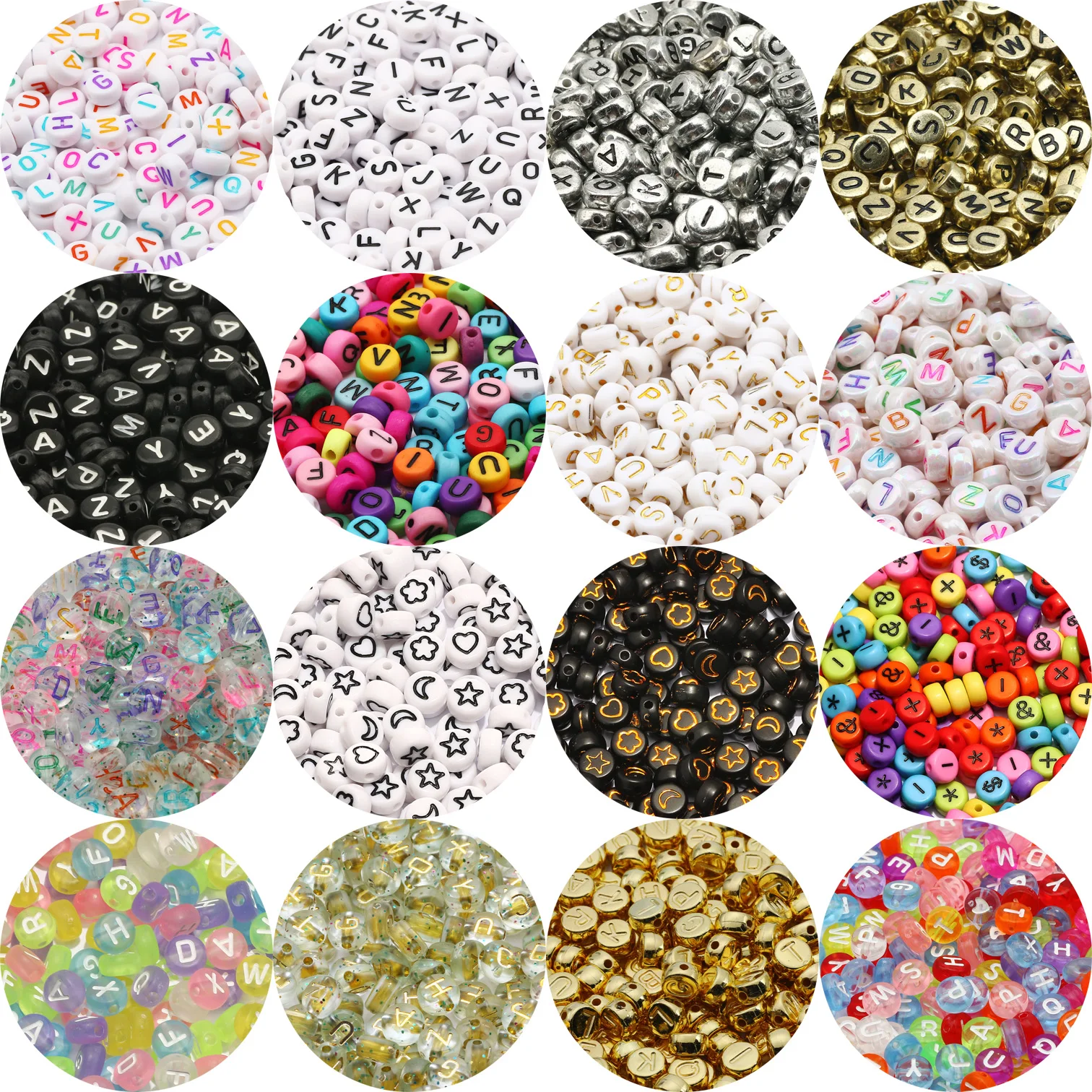 

Round 4x7mm Loose Acrylic Spacer Beads Mixed Letter Beads For Jewelry Making Diy Charm Necklace Bracelet Accessories