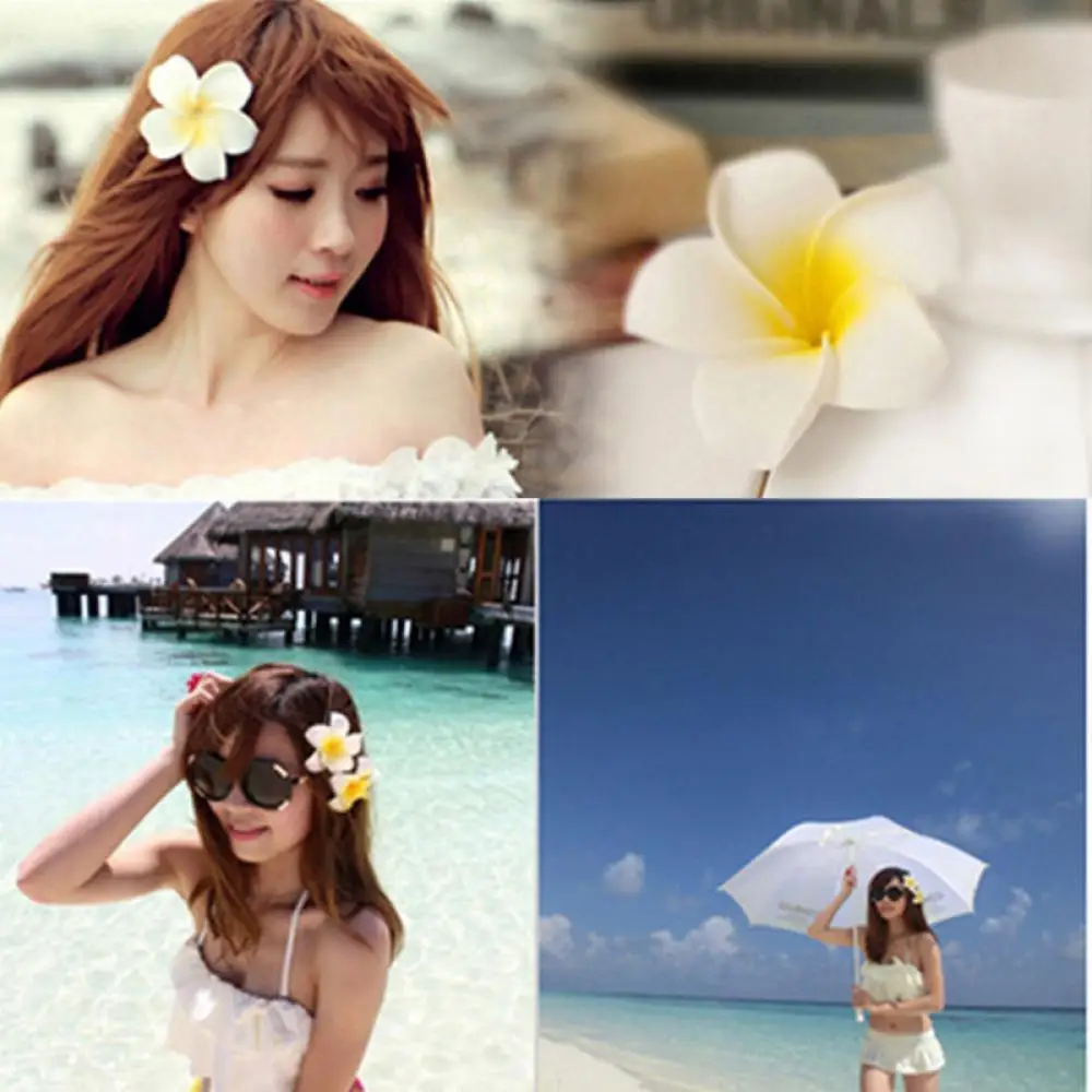 

Romantic Plumeria Flower Wedding Bridal Hair pins Hawaiian Style Foam flower hairpin Frangipani Flower bridal hair clip
