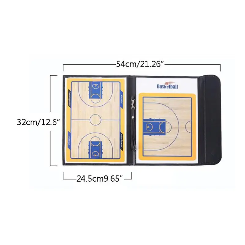 

Basketball Coaches Magnetic Tactic Board Foldable Strategy Clipboard with a Write Wipe 2-in-1 Pen