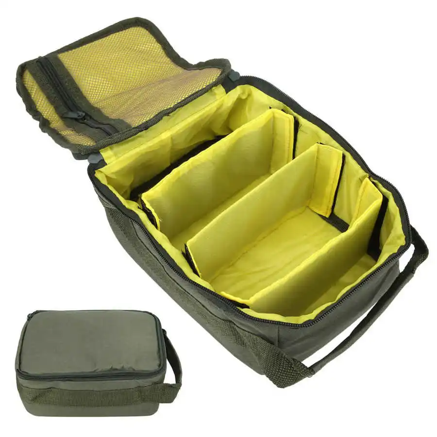 4 Layers Handheld Fishing Tackle Bag Fishing Reel Gear Storage Bag Zipper Organizer Case Fishing Reel Bag