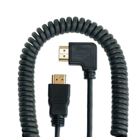 1 3m elbow spring coiled a type hdmi compatible cable male right angled for monitor projector bd player tv lcd laptop ps3